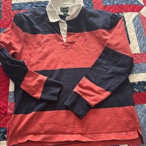 J. Crew Always Y2K Rugby Long Sleeve Polo Shirt Size Small Preppy Classic Retro